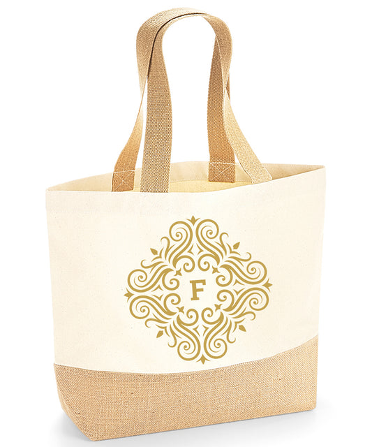 Personalised Jute Bag, Canvas Tote Bag, Large Canvas Shopping Bag