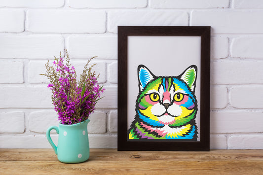Short haired Cat - 3D Layered Mandala