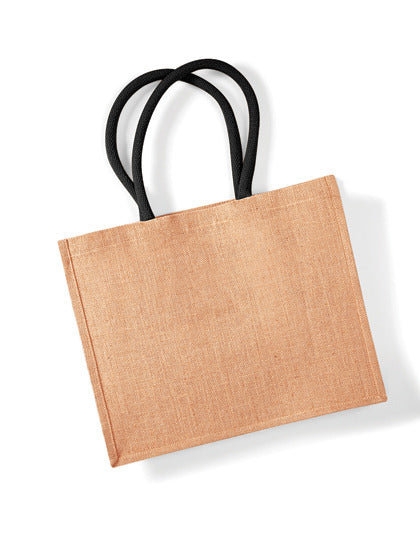 Monogram Letter Jute Tote Bag