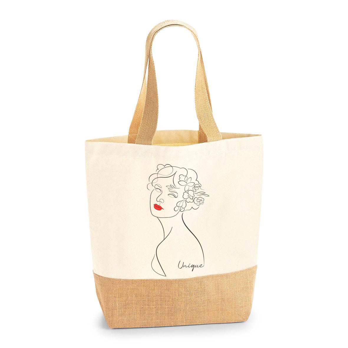 Mixed Texture, Jute & Canvas Tote Bag