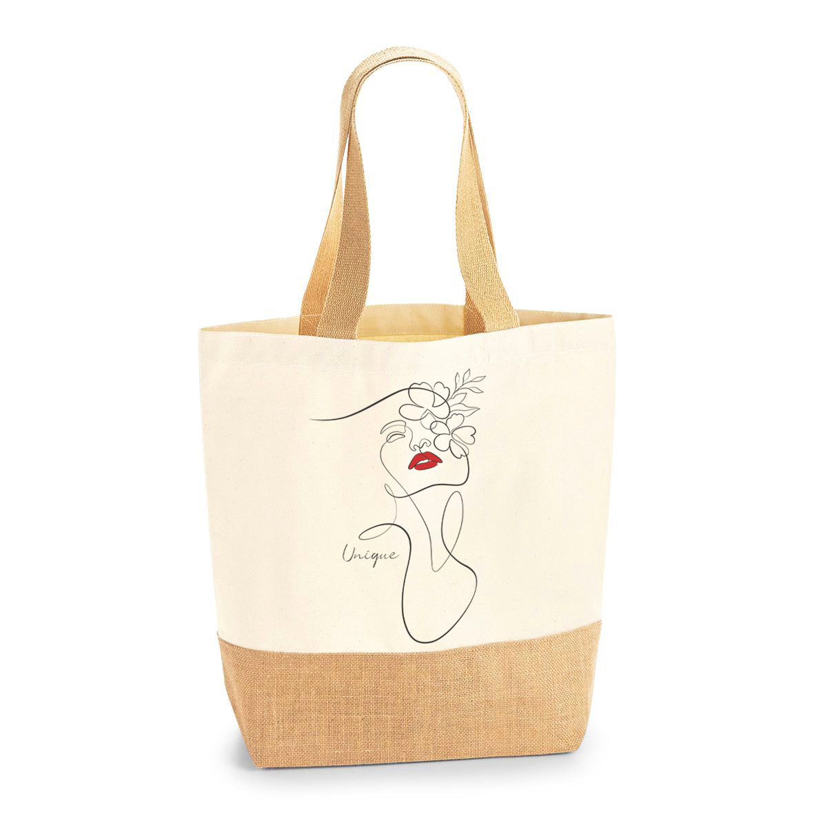 Mixed Texture, Jute & Canvas Tote Bag