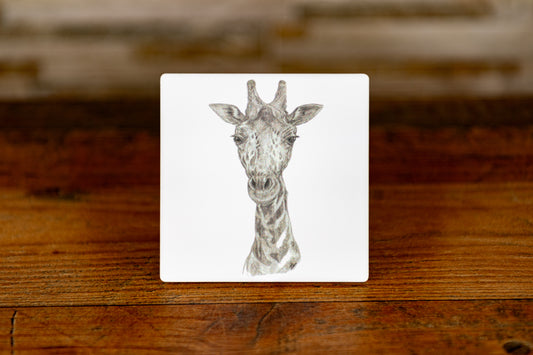 Sandstone coaster - Exclusive, Hand Drawn Giraffe