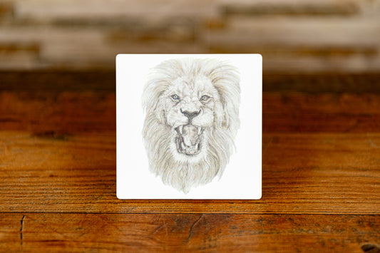 Sandstone coaster - Exclusive, Hand Drawn Lion